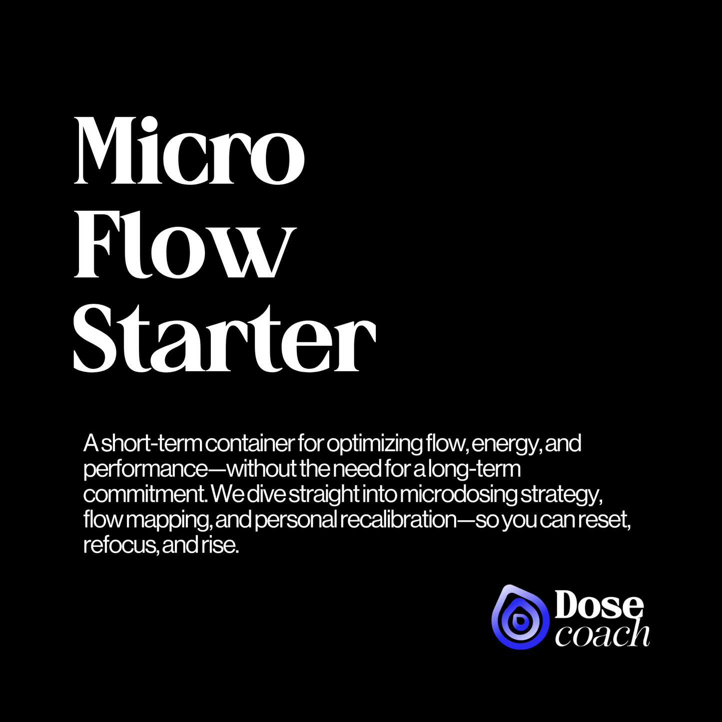 Micro-Flow Starter (3-Month Bi-weekly Coaching Container)